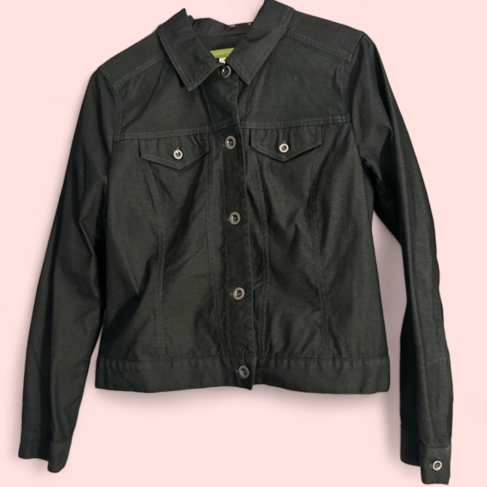 Sigrid Olsen - Black button down light jacket, size 6